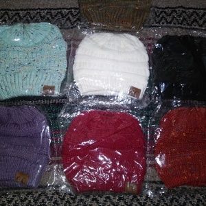 Messy bun CC beanies New $13 each